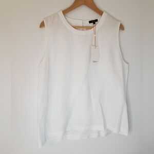 Quince Women's White European Linen Tank L NWT Blouse Shirt